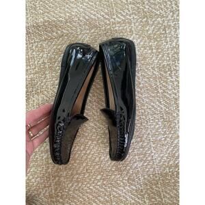 Stuart Weitzman Black Patent Leather Loafers Driving Moccasins Women's Sz 8 M